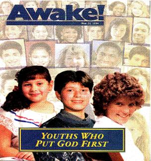 dead kids' pictures on May 22, 1994 AWAKE! cover